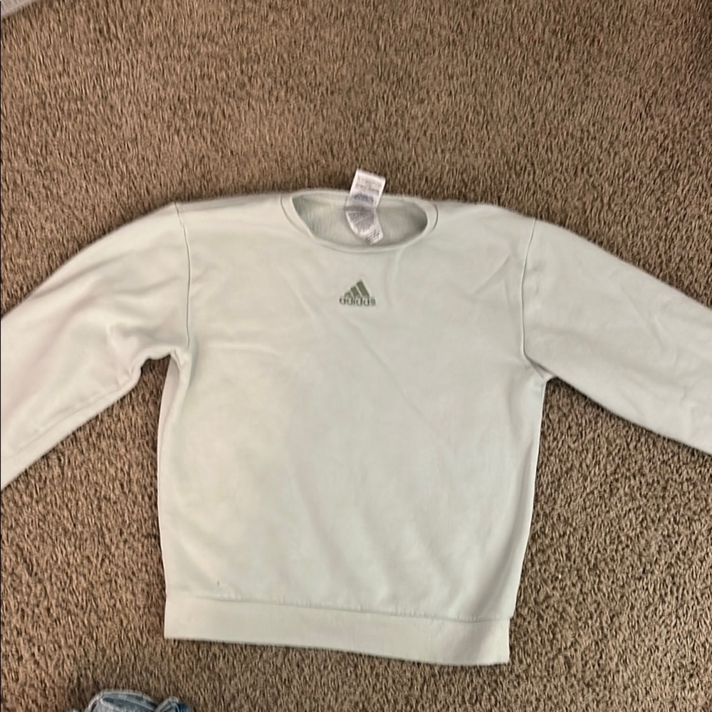 Adidas Mint Green Crewneck and a Jean jacket with detachable hood size 10/12